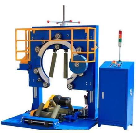 Steel coil and wire coil wrapping machine