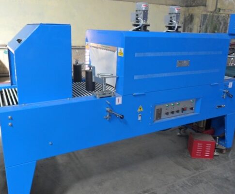 shrink oven with cooling fans and press rollers-min